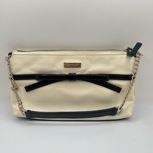 Kate Spade Women’s Cow Leather Black & Cream Gold Tone Hardware Shoulder Bag OS